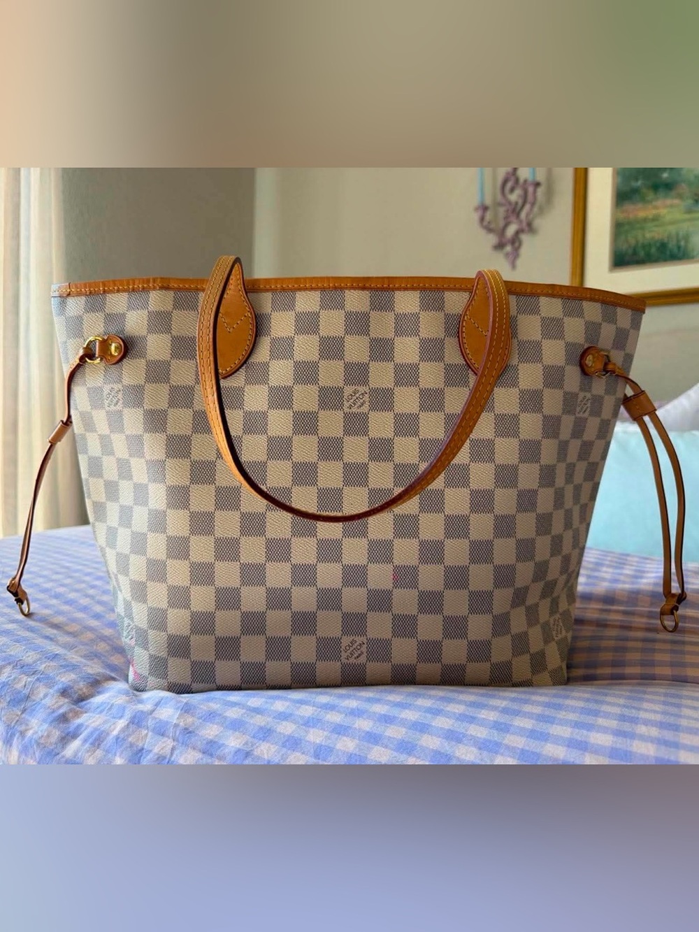 Louis Vuitton Neverfull MM in Damier Azur canvas